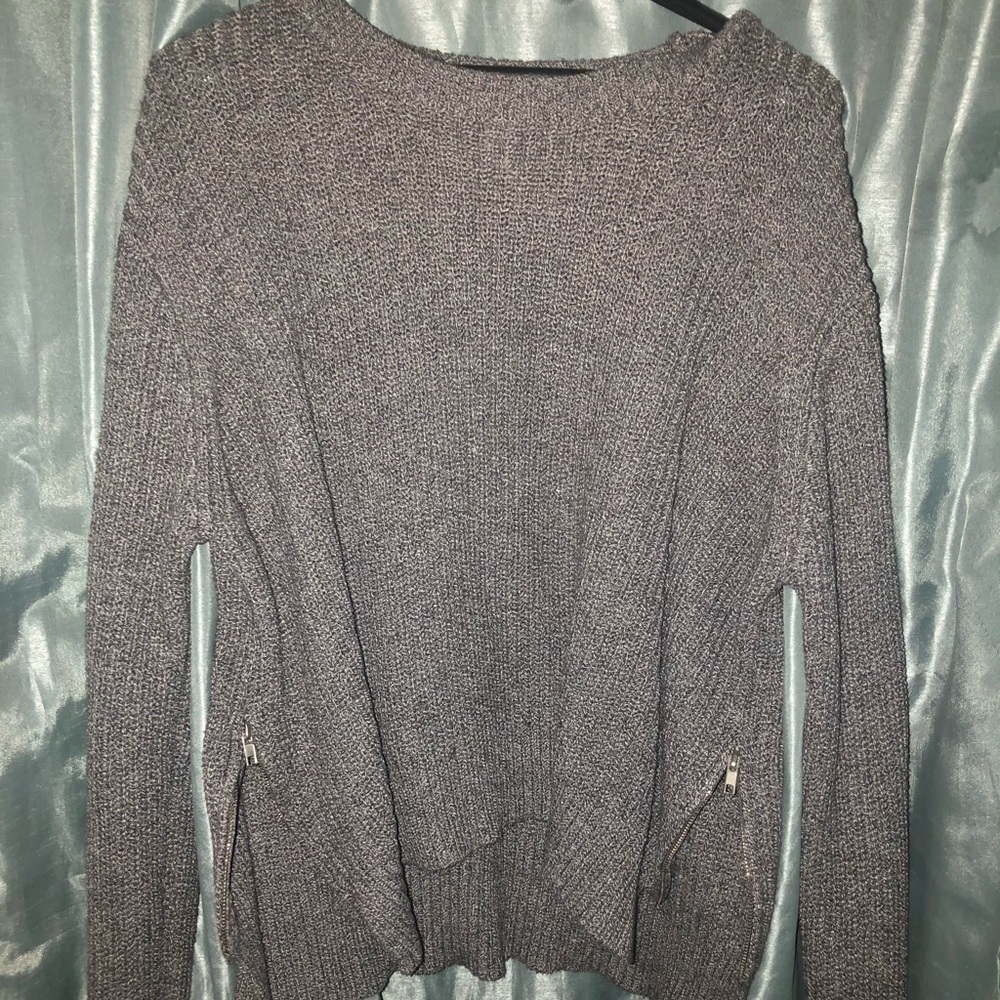 Gray knitted sweater